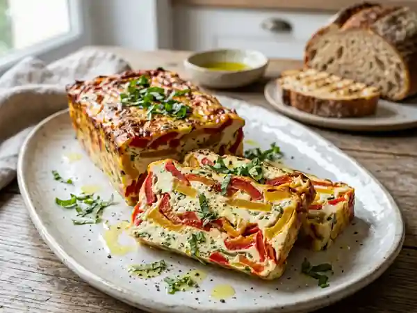 Terrine fondante aux poivrons et chèvre frais - Photo de présentation