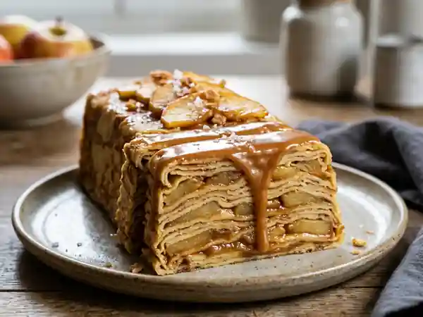 Terrine de crêpes fondante aux pommes caramélisées - Photo de présentation