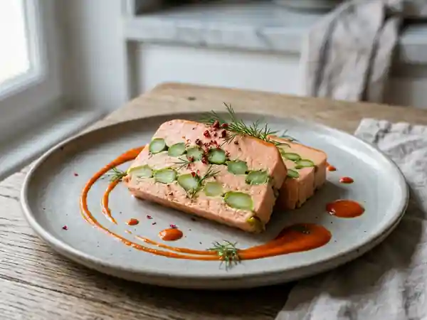 Terrine fondante saumon et asperges croquantes - Photo de présentation