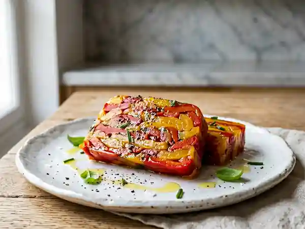 Terrine fondante aux poivrons rôtis et ail - Photo de présentation
