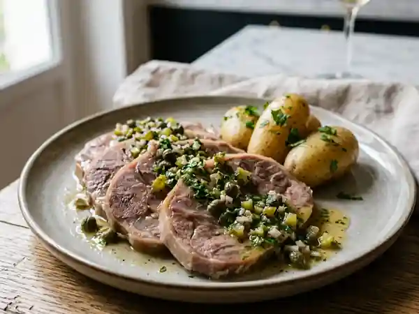Tête de veau fondante sauce ravigote - Photo de présentation
