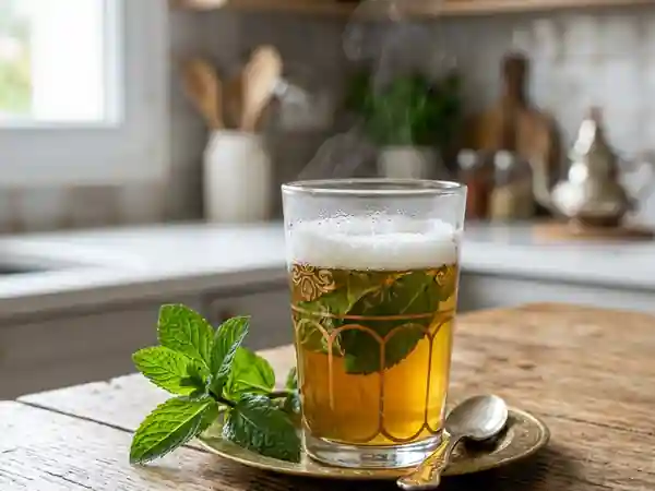 Thé à la menthe fraîche et intensément parfumé - Photo de présentation