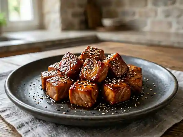 Thon caramélisé à la sauce sucrée-salée - Photo de présentation