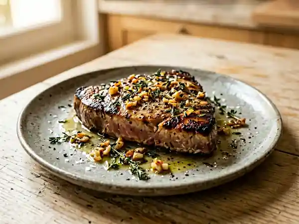 Steak de Thon Rôti à l'Ail et Thym Fondant - Photo de présentation