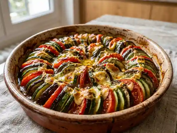 Tian de légumes fondant au chèvre frais - Photo de présentation