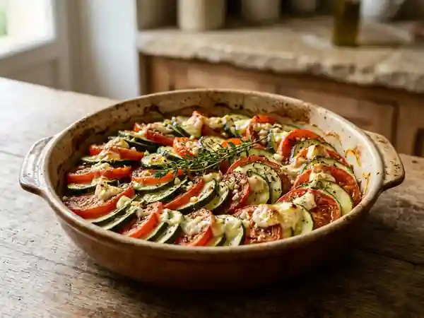 Tian de tomates et courgettes au chèvre frais fondant - Photo de présentation