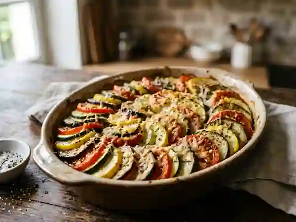 Tian provençal fondant au parmesan doré - Photo de présentation