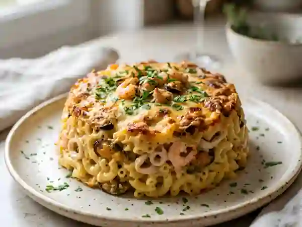Timbale de Macaronis Crémeuse aux Fruits de Mer - Photo de présentation