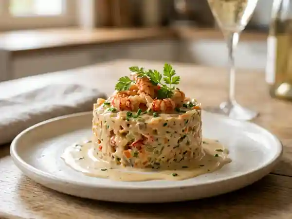 Timbale d'écrevisses onctueuse au champagne - Photo de présentation