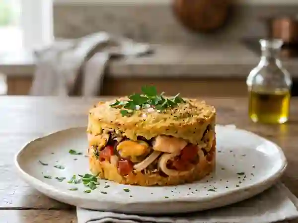 Timbale iodée aux fruits de mer et tomate - Photo de présentation