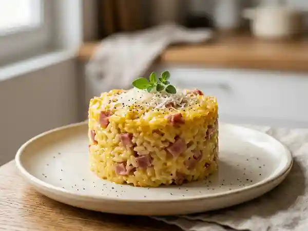 Timbale Milanaise Crémeuse au Parmesan et Jambon - Photo de présentation