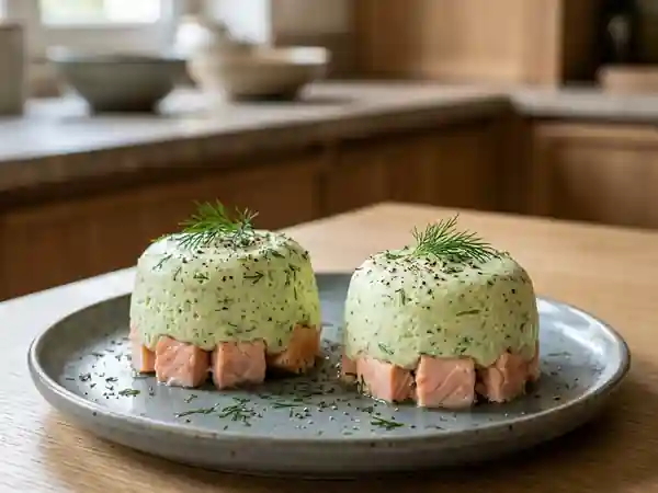 Timbales de Saumon à la Mousse de Courgettes au Micro-ondes : Recette Facile et Rapide - Photo de présentation