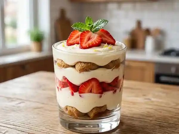Tiramisu aux fraises gourmand et facile - Photo de présentation