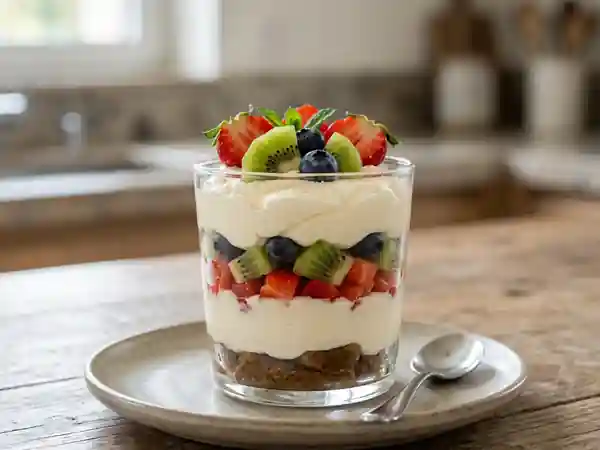 Tiramisu onctueux aux fruits frais d'été - Photo de présentation