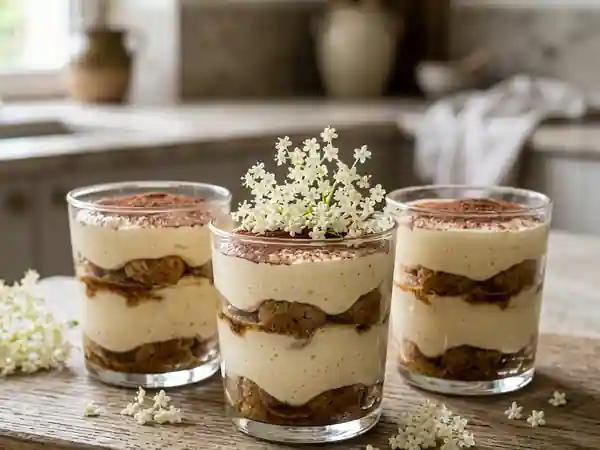 Tiramisu nuageux aux fleurs de sureau - Photo de présentation