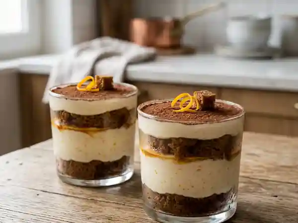 Tiramisu fondant au pain d'épices et orange - Photo de présentation