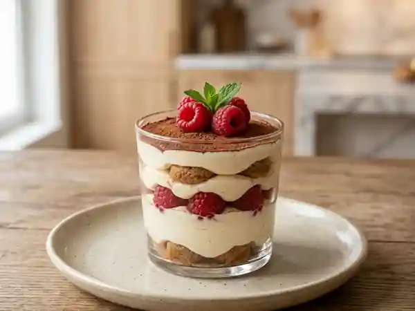 Tiramisu framboise nuageux - Photo de présentation