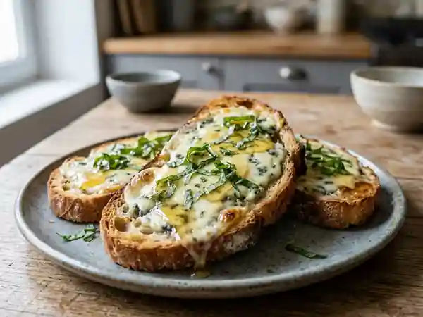 Toasts Croustillants Fourme d'Ambert et Miel - Photo de présentation