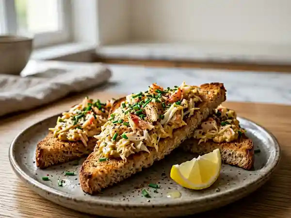 Toasts de crabe au curry croustillants - Photo de présentation
