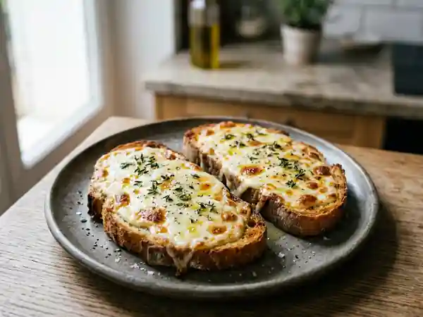 Toasts gourmands à la mozzarella fondante et thym frais - Photo de présentation