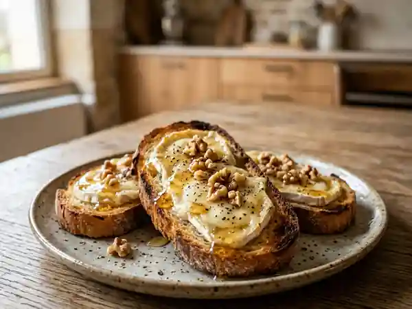 Toasts gourmands au chèvre frais : recette rapide et savoureuse - Photo de présentation
