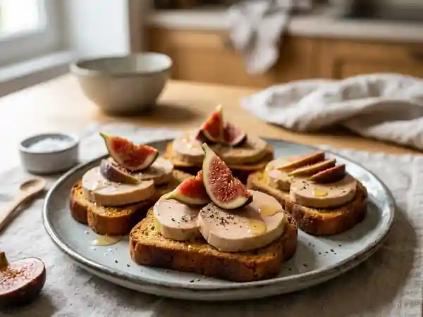 Toasts de foie gras au pain d'épices croustillant - Photo de présentation