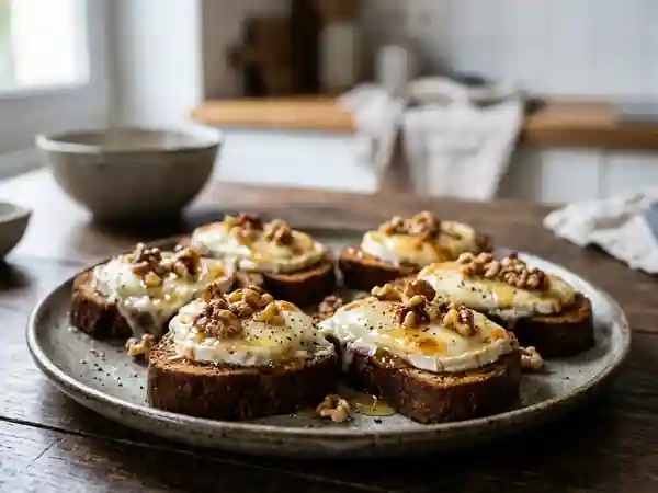 Toasts chèvre-miel sur pain d'épice croquant - Photo de présentation