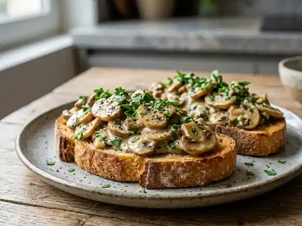 Toasts croustillants aux champignons crémés - Photo de présentation