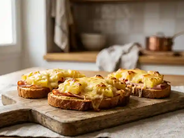 Toasts Hawaïens Gratinés Sucrés-Salés - Photo de présentation