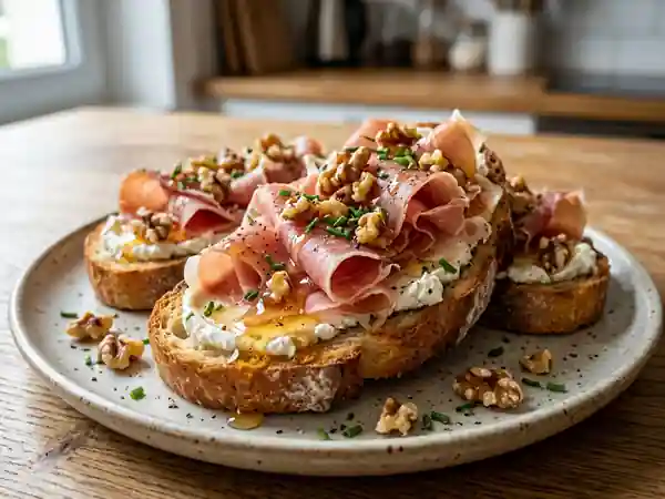 Toasts sucrés-salés gourmands pour un encas parfait - Photo de présentation