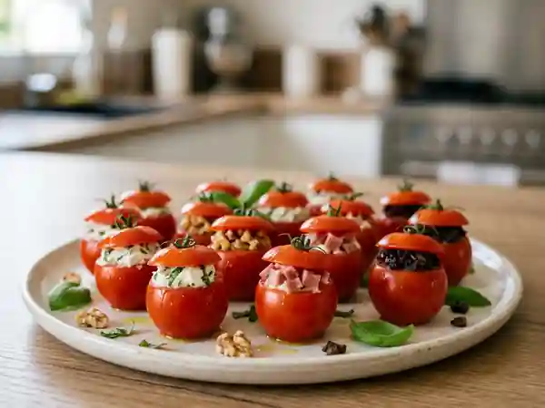 Tomates cerises farcies aux 4 surprises : recette gourmande et originale - Photo de présentation