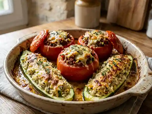 Tomates et Courgettes aux Deux Farces - Photo de présentation