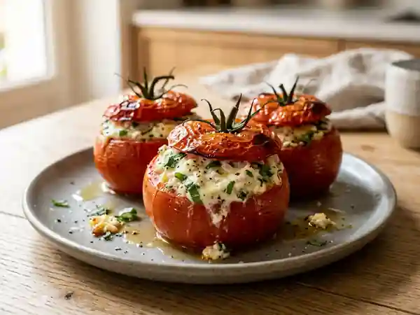 Tomates farcies au carré frais : recette gourmande et facile - Photo de présentation