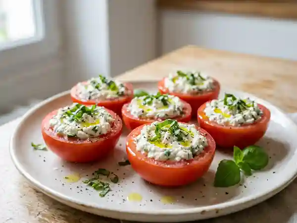 Tomates farcies au chèvre frais : recette simple et savoureuse - Photo de présentation
