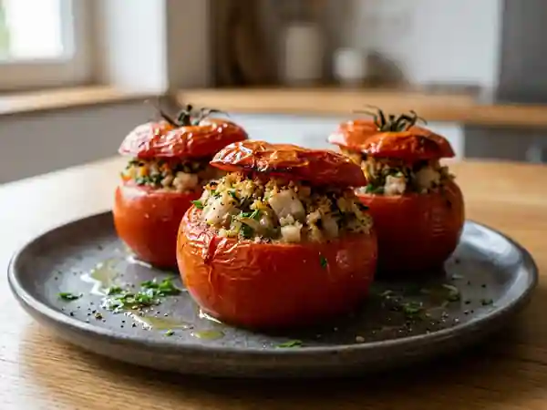 Tomates fondantes farcies à la perche - Photo de présentation
