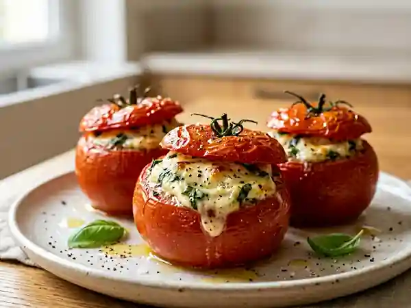 Tomates Farcies au Fromage de Chèvre et Basilic Frais - Photo de présentation