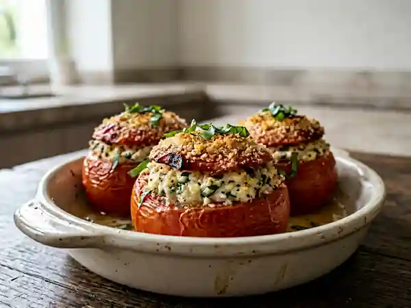 Tomates Rôties au Fromage Frais et Basilic - Photo de présentation