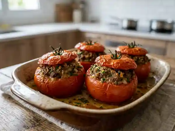 Tomates farcies au pâté de foie : recette gourmande et facile - Photo de présentation