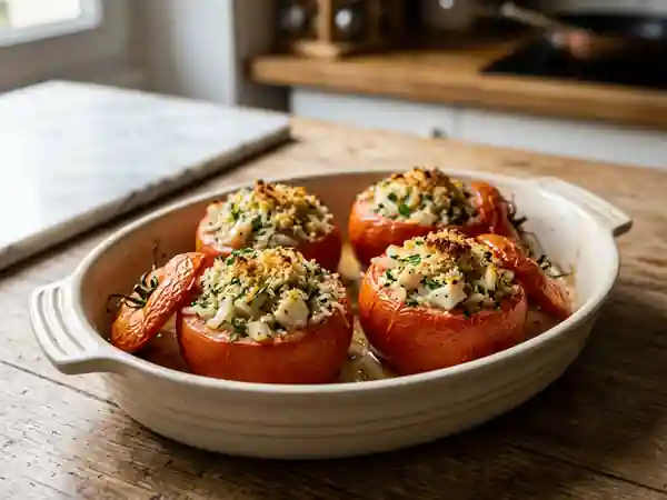 Tomates Farcies au Poisson et Chapelure Dorée - Photo de présentation