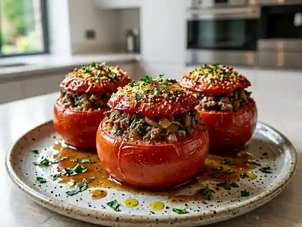 Tomates farcies fondantes au bœuf braisé - Photo de présentation
