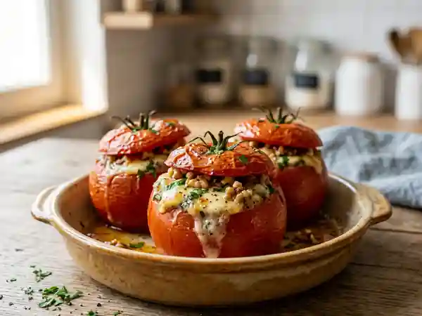 Tomates rôties au Roquefort et noix croquantes - Photo de présentation