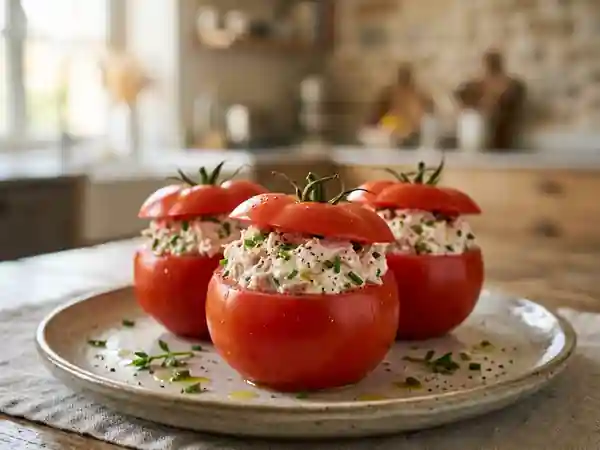 Tomates farcies thon et chèvre crémeux - Photo de présentation