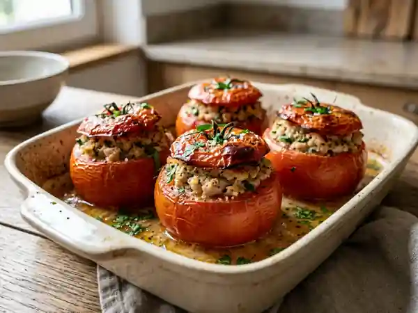 Tomates Farcies Légères au Poulet et Herbes Fraîches - Photo de présentation