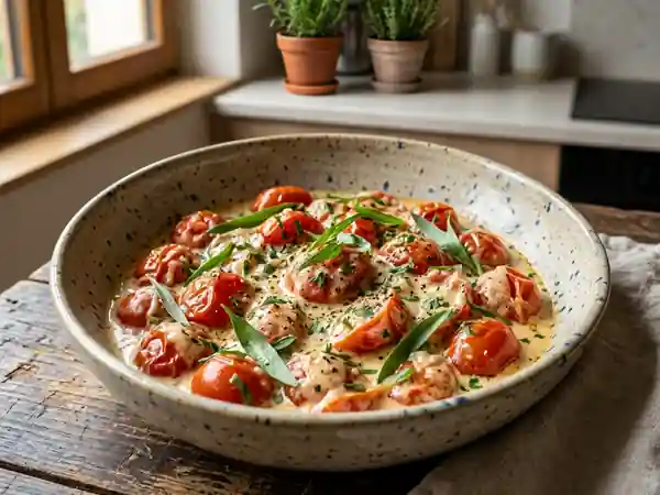Tomates fondantes à la crème d'estragon - Photo de présentation