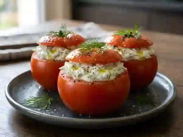 Tomates fondantes au tzatziki onctueux - Photo de présentation