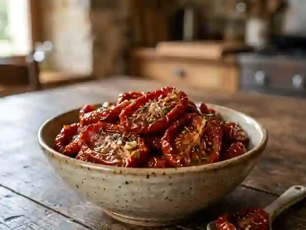 Tomates séchées confites à l'huile d'olive - Photo de présentation