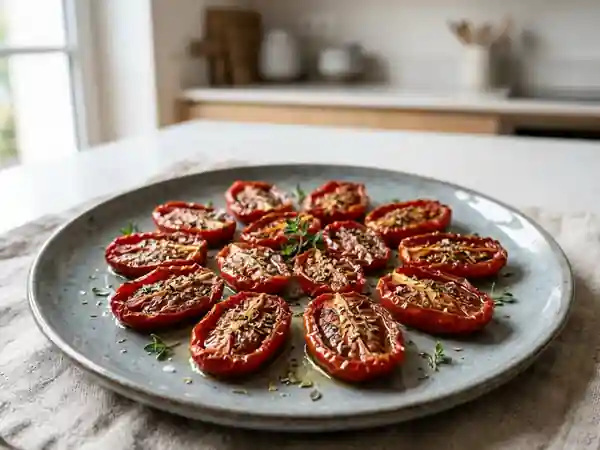 Tomates semi-séchées maison : recette facile et savoureuse - Photo de présentation