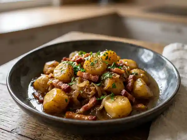 Topinambours fondants et lardons craquants - Photo de présentation