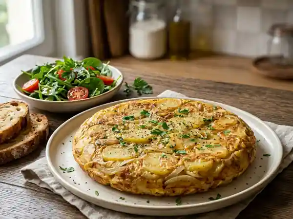 Tortilla espagnole rapide et savoureuse pour une personne - Photo de présentation