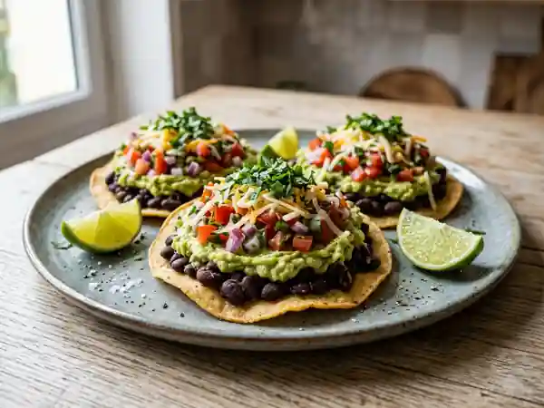 Tostadas Craquantes Avocat et Haricots Noirs - Photo de présentation
